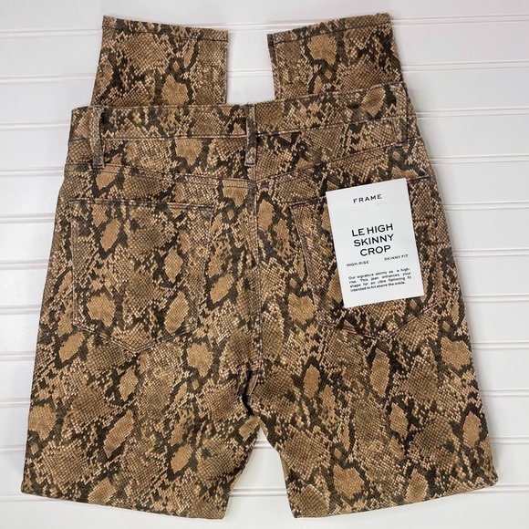 Frame NEW Snakeskin Le High Skinny pants - Picture 5 of 7